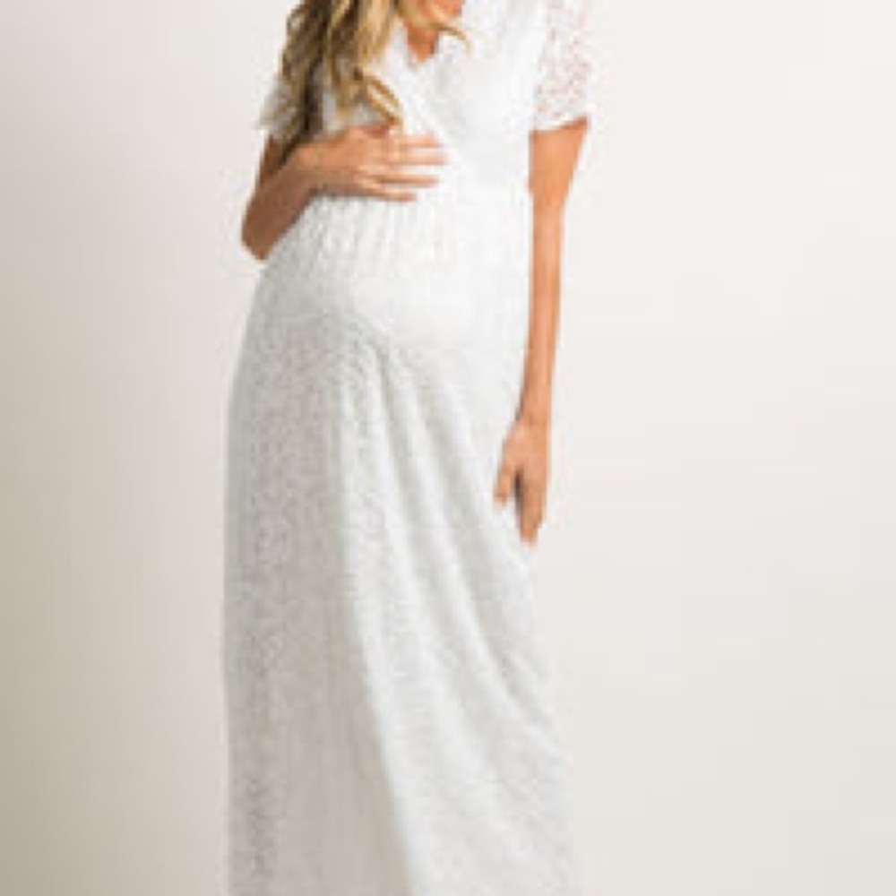 Pinkblush White Lace Maternity Dress